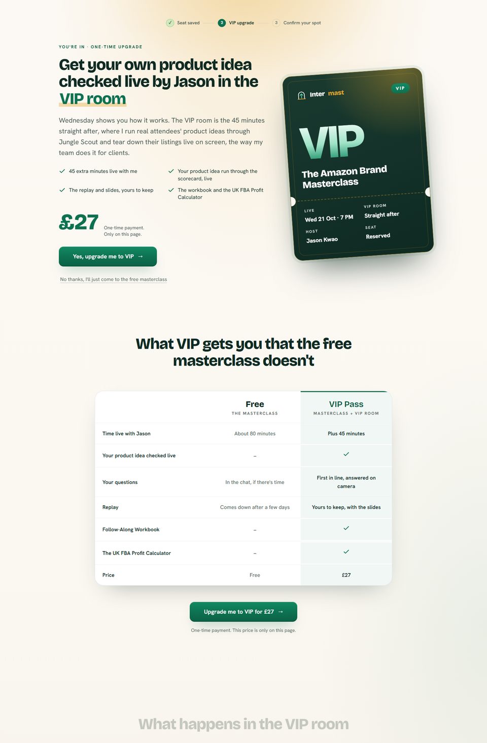 VIP upgrade page preview